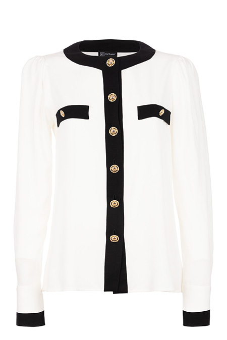 Ženska bluza sa ukrasnim dugmićima i okruglim izrezom Tiffany Production